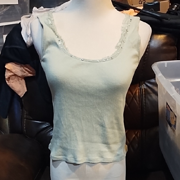 Women's Light Green Sleeveless Top - Picture 1 of 3